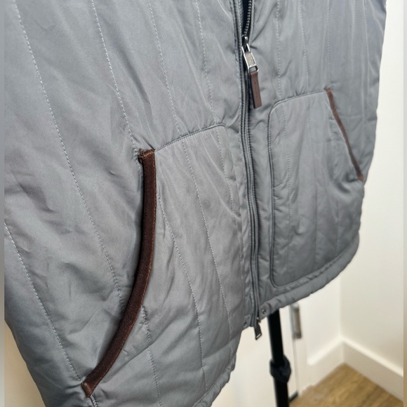 Ralph Lauren Polo Golf Grey Vest w/ Brown Leather Trim - Size Medium - Picture 5 of 7